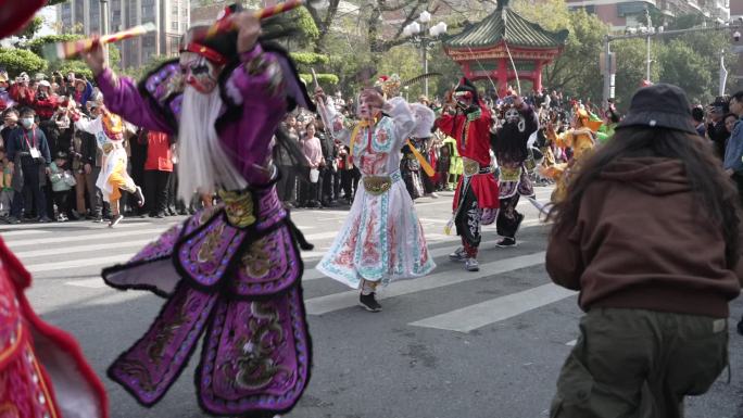 广东潮汕英歌舞汇演巡游