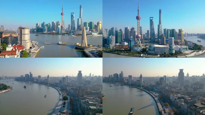 上海外滩乍浦路桥黄浦江苏州河陆家嘴风景视