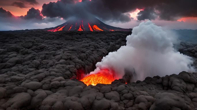 火山爆发 熔岩岩浆