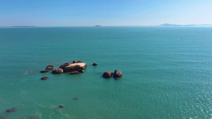 东海大海海边海水海浪沙滩海滩航拍风景唯美