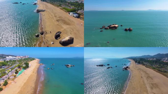 东海大海海边海水海浪沙滩海滩航拍风景唯美