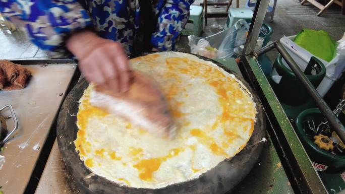 美食手抓饼制作实拍