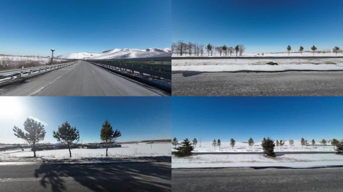 【合集】开车行驶在冬天道路上  回家路上