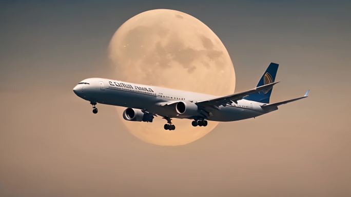 飞机飞越月亮2