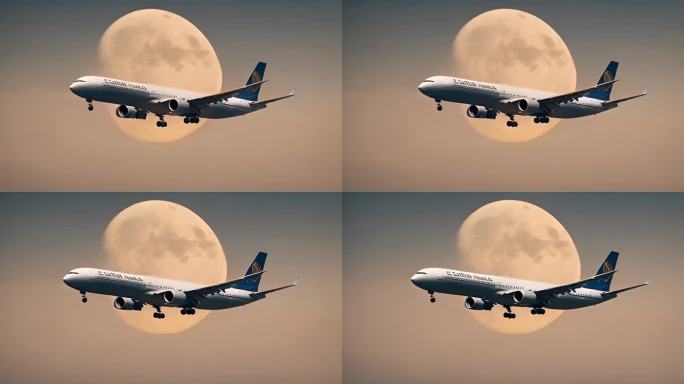 飞机飞越月亮2