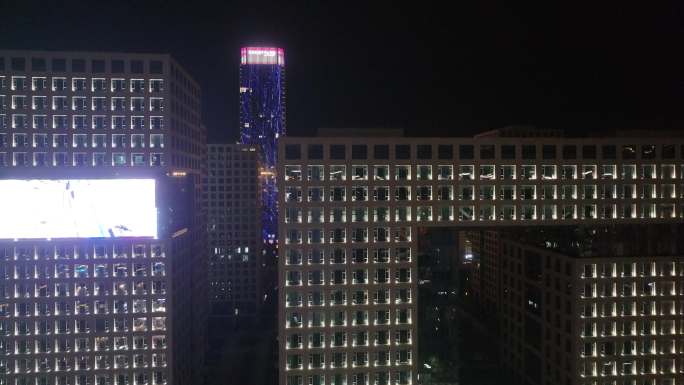 温州乐清总部经济园夜景航拍