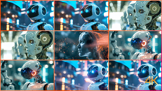 未来科幻机械世界 人工智能机器人助手管家