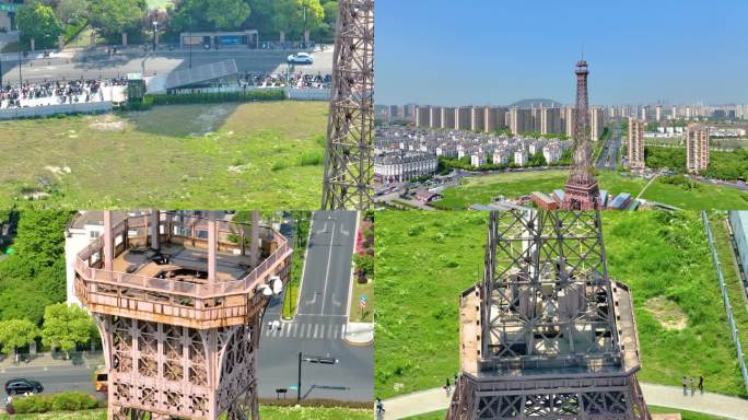 杭州郊区临平区小埃菲尔铁塔巴黎铁塔高楼大