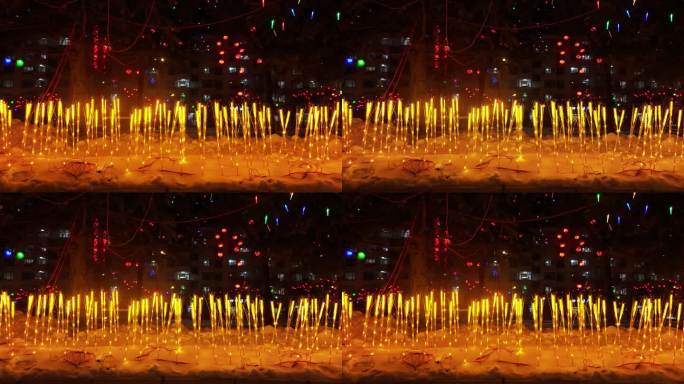 4K航拍除夕夜小镇庭院灯 (6)