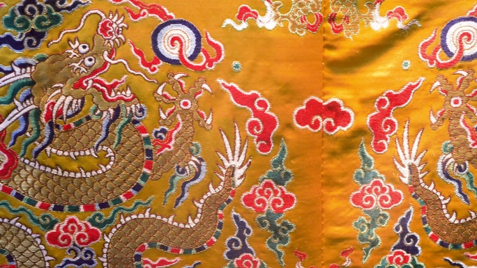 中国古代皇帝龙袍局部细节展示龙文化龙元素