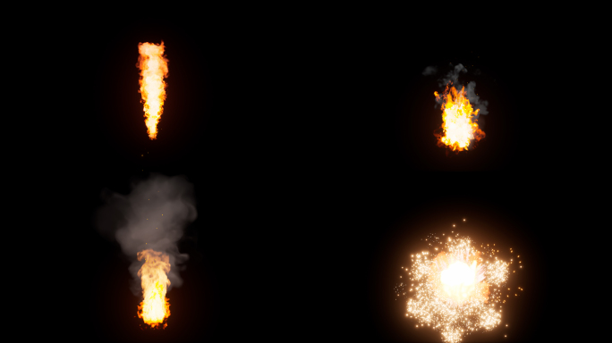 火焰爆炸5组视频4K素材