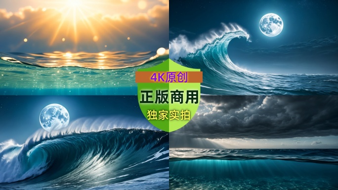 翻江倒海汹涌澎湃大海巨浪海啸