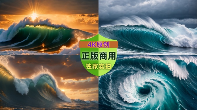 翻江倒海汹涌澎湃大海巨浪海啸