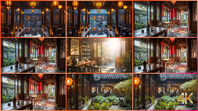 中式古典府邸 中国风院落园林酒家茶馆旅店