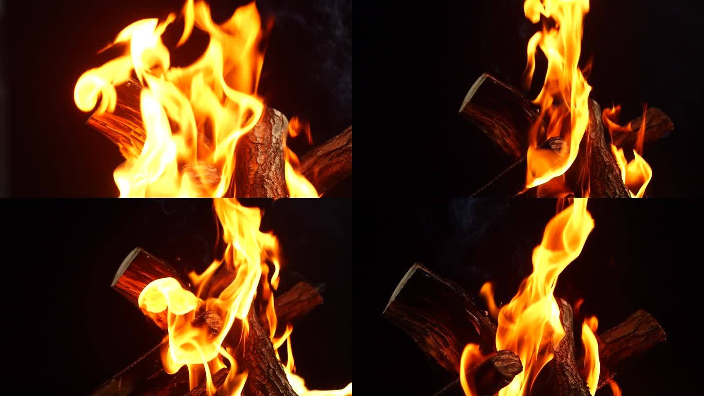 柴火 火堆 木头燃烧 炉火 灶火 火焰