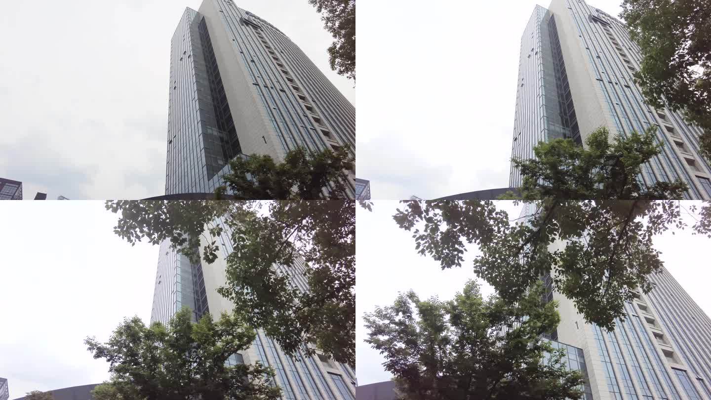 城市高楼大厦仰视特写空镜头