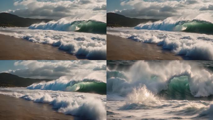 大海浪花翻涌