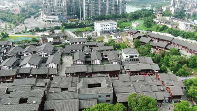 旅游景区湖南湘潭窑湾历史文化古建筑航拍