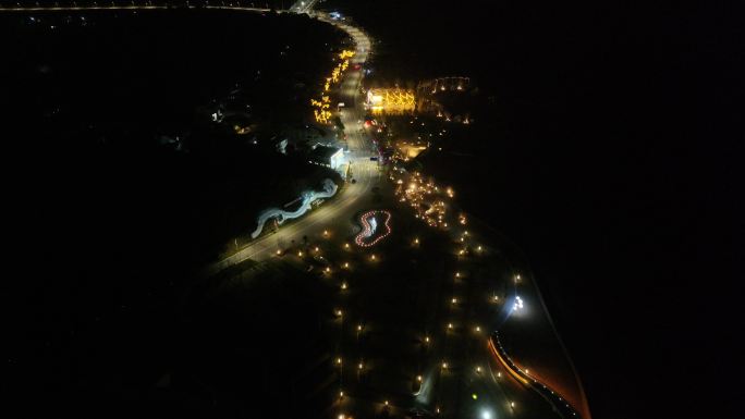 台州玉环海山夜景航拍