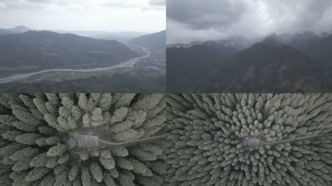 彭州龙门山中坝森林航拍