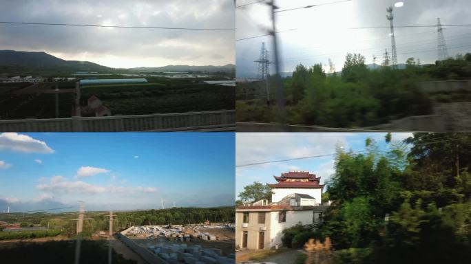 旅途风光旅途高铁火车窗外风景实拍 (2)