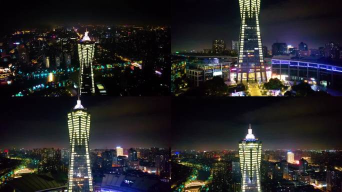 杭州市区西湖文化广场夜景视频素材99
