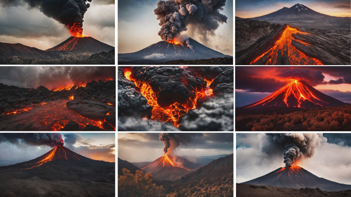 火山爆发自然奇观