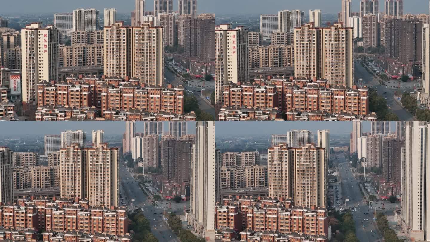 航拍四川广汉金雁街道城北行政区建筑风景