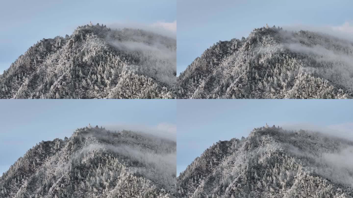 庐山雪景雾凇流云航拍