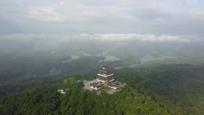 惠州高榜山和红花湖云海航拍景观