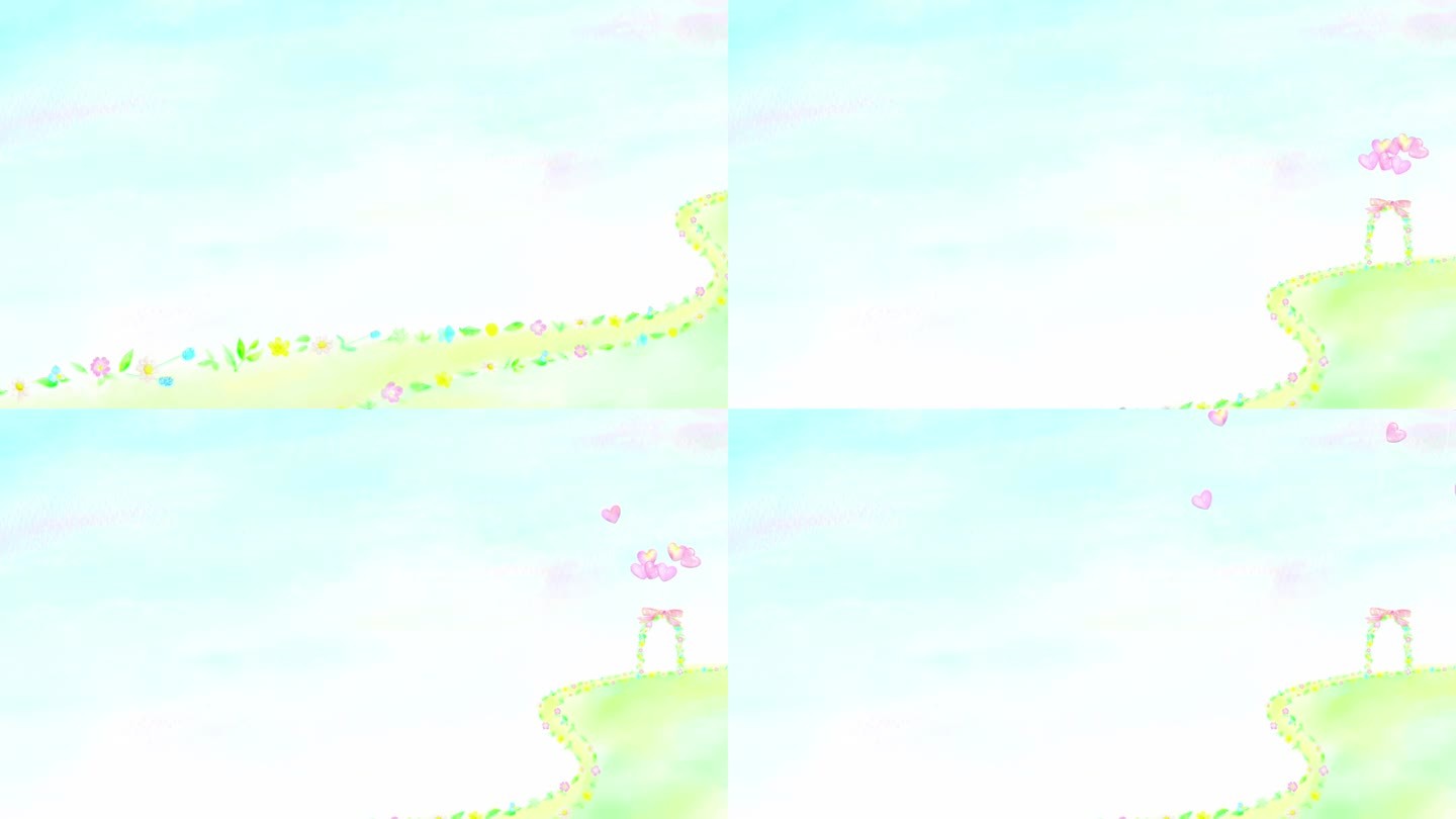 在一个动画中，当你沿着盛开的鲜花的道路前进时，你可以看到欢迎气球从庆祝场所飞起。