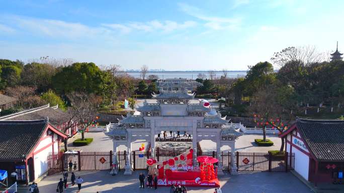 【4K】航拍嘉兴海宁海盐钱塘观潮塔景区