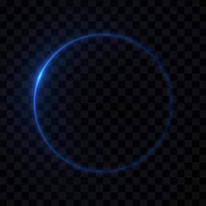 蓝色光圆光圈旋转圆环