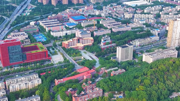 湖南工商大学航拍校园风景风光学校大学素材