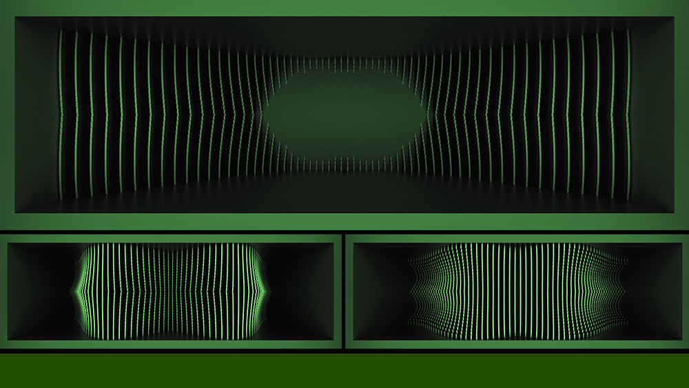 【裸眼3D】华丽绿荫立体曲线艺术墙体背景