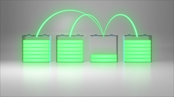 科技电池电芯充电续航平衡系统3D三维动画