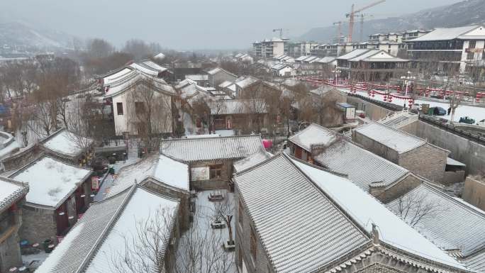 庆都山雪景 航拍