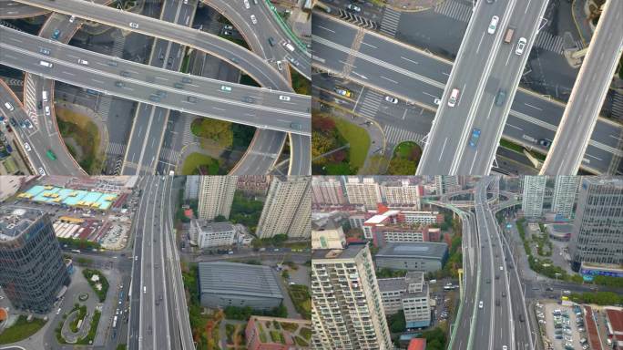 上海市黄浦区鲁班路立交桥车流延时风景视频
