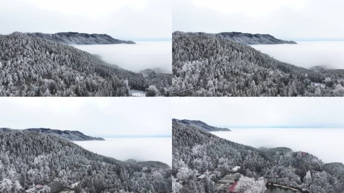 庐山雪景空镜航拍