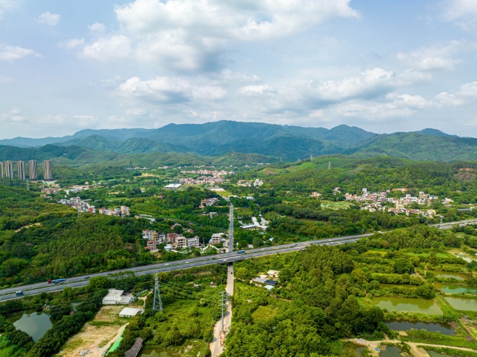 博罗东江边大景高空航拍