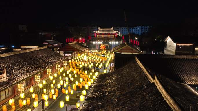 航拍24年春节赣州宋朝不夜城夜景