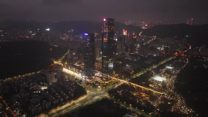 深圳福田市民中心夜景灯光秀