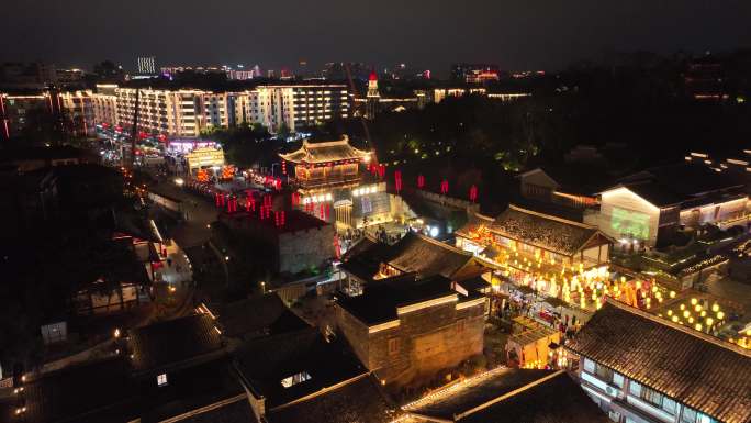 航拍24年春节赣州宋朝不夜城夜景