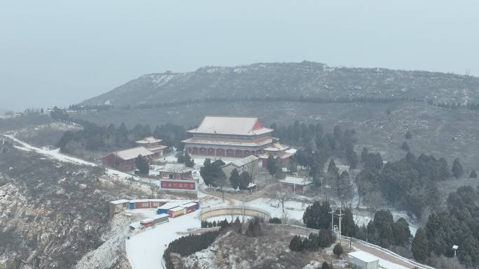 庆都山雪景 航拍