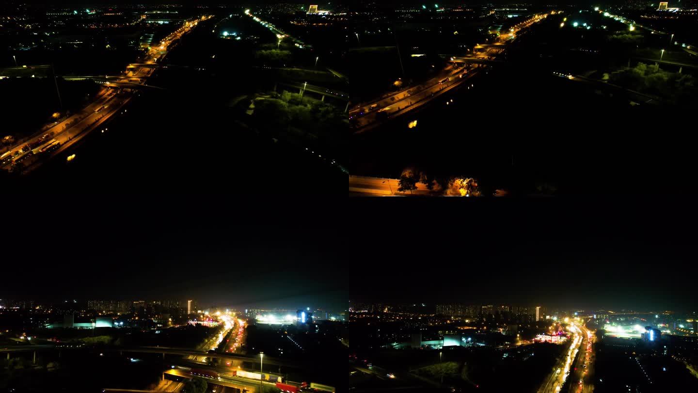 杭州下沙立交桥绕城高速夜景视频素材44