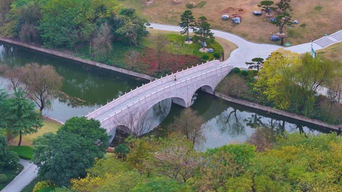 江南水乡小桥流水航拍风景大自然风光美景浙