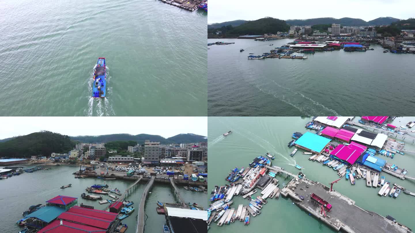 4k渔港码头航拍 东山岛