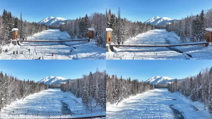 新疆冬季旅游 禾木 雪山