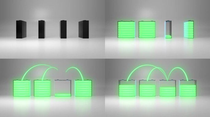 科技电池电芯充电续航平衡系统C4D工程