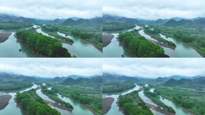 浙江丽水古堰画乡风景航拍4K